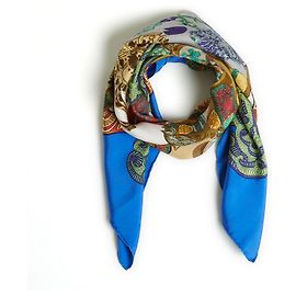 Hermès ARTE DELLE STEPPE 1991 Blu Multicolore