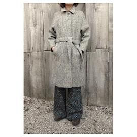 Burberry-tamanho do casaco Burberry vintage 36 /38-Cinza