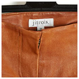 Jitrois-Skinny boxer shorts Stretch leggings Leather camel FR36-Caramel