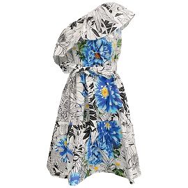 Mary Katrantzou Bianca / Abito monospalla floreale blu Blu