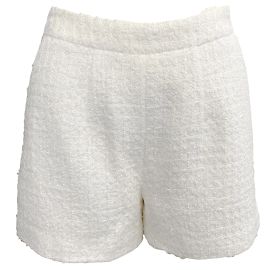 L'Agence Short Ashton en tweed blanc Blanc