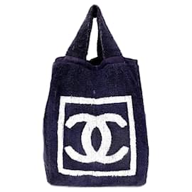 Chanel-Cotton Beach Bag-Purple