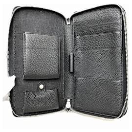 Fendi-Selleria Leather Zip Around Wallet 7M0192-Black