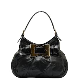 Gucci-Leather Queen Hobo Bag 189885-Black