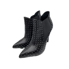 Saint Laurent-SAINT LAURENT Ankle boot T.eu 38.5 Couro-Preto