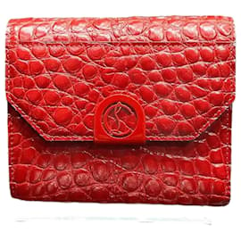 Christian Louboutin-Leather Elisa Compact Wallet 3205082-Red