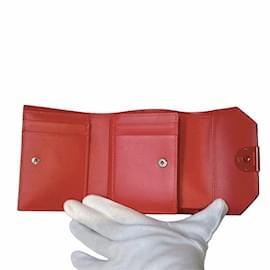 Christian Louboutin-Christian Louboutin Leather Elisa Compact Wallet Leather Short Wallet 3205082 in Excellent condition-Red