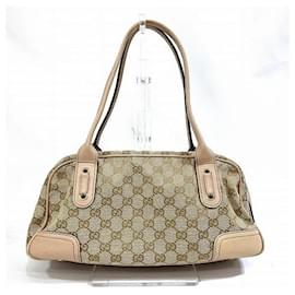 Gucci-GG Canvas Princy Handbag 161720-Brown