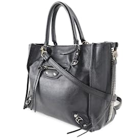 Balenciaga-Mini sac à main en papier 305572-Noir