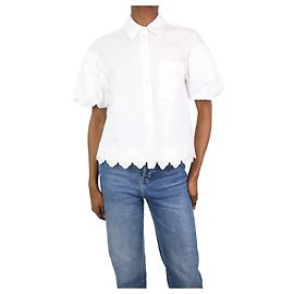 Simone Rocha Camicia bianca ricamata con maniche a sbuffo - taglia UK 4 Bianco