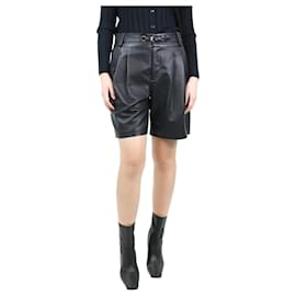 Red Valentino-Black leather shorts - size IT 44-Black
