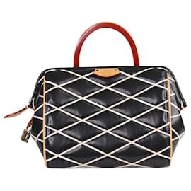 Louis Vuitton-Bolsa de couro Doc Malletage preta com alça superior-Preto