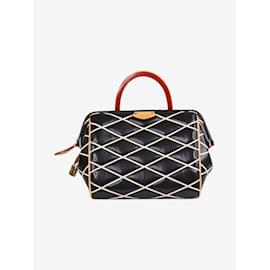 Louis Vuitton-Bolsa de couro Doc Malletage preta com alça superior-Preto