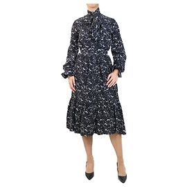 Autre Marque Robe midi noire imprimée étoiles - taille S Noir