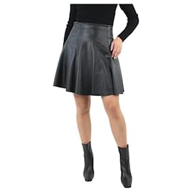 Autre Marque-Mini jupe en cuir noir - taille UK 10-Noir