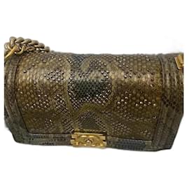 Chanel-Python boy bag-Bronze