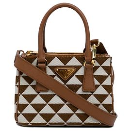Prada Bolsa Marrom Símbolo Triangolo Outro