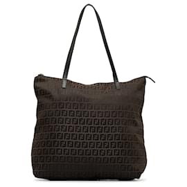 Fendi-Fendi Brown Zucchino Tote-Brown,Dark brown