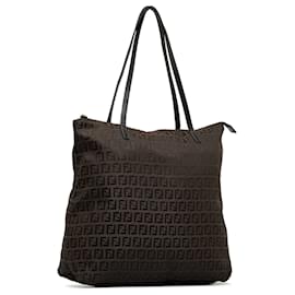 Fendi-Fendi Brown Zucchino Tote-Brown,Dark brown