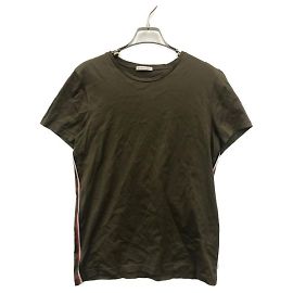 T-shirt Moncler in cotone verde oliva XS Verde oliva