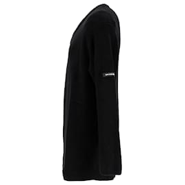 Balenciaga-Jersey Balenciaga con cuello en V de algodón negro-Negro