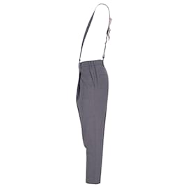 Brunello Cucinelli-Brunello Cucinelli Suspender Trousers in Grey Wool-Grey