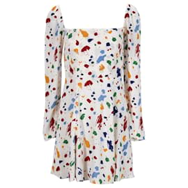 Reformation-Reformation Splatter Print Dress in Multicolor Viscose-Multiple colors