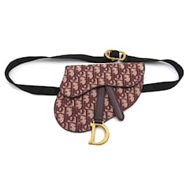 Dior-Oblique Canvas Saddle Belt Bag-Red