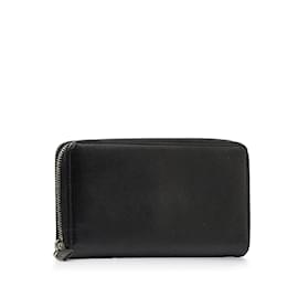 Prada-Portefeuille long en cuir avec fermeture éclair en cuir Saffiano Prada 2M1264 en bon état-Noir