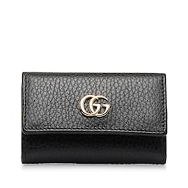 Gucci-GG Marmont Leather Key Case 456118-Black