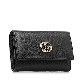 Gucci-GG Marmont Leather Key Case 456118-Black