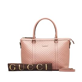 Gucci-Bolsa de couro Microguccissima 449656-Rosa