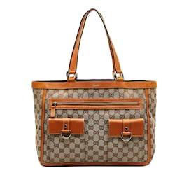 Gucci-Bolsa de lona abadia GG 146247-Marrom