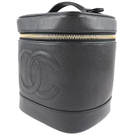 Chanel-Trousse de toilette CC Caviar-Noir