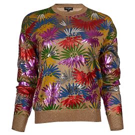 Chanel 17C Coco Cuba Cruise Runway Pull multicolore vert FR 42 Multicolore