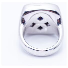 Autre Marque-Bague en or avec diamants et saphirs-Blanc,Bleu