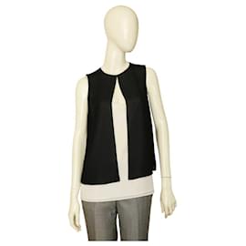 Michael Kors-Michael Michael Kors Black & White Paneled Sleeveless Blouse Top size S-Black,White