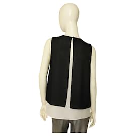 Michael Kors-Michael Michael Kors Black & White Paneled Sleeveless Blouse Top size S-Black,White