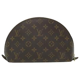 Louis Vuitton-LOUIS VUITTON Monogram Trousse Demi Ronde Pochette Cosmétique M47520 Auth LV 58659-Monogramme