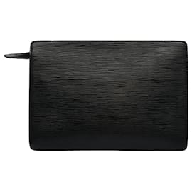 Louis Vuitton-LOUIS VUITTON Epi Pochette Homme Clutch Bag Black M52522 LV Auth ep2149-Black