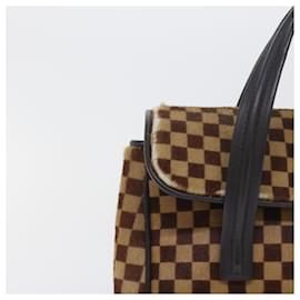 Louis Vuitton-LOUIS VUITTON Damier Sauvage Lion Bag Harako leather Brown M92131 LV Auth ep2197-Brown