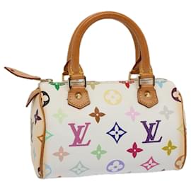 Louis Vuitton-LOUIS VUITTON Monogramm Mehrfarbige Mini Speedy Handtasche Weiß M.92645 Auth 58259-Weiß