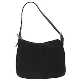 Fendi-Gianni Versace Mamma Baguette Bolso de hombro Ante Negro Auth ar10398-Negro