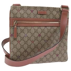 Gucci-GUCCI GG Supreme Shoulder Bag PVC Leather Beige 295257 Auth ep2196-Beige