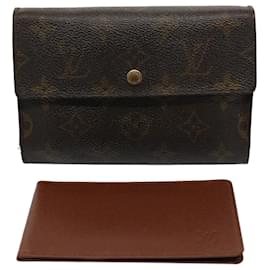 Louis Vuitton-LOUIS VUITTON Monogram Porte Tresor Etui Papie Cartera M61202 Bases de autenticación de LV9475-Monograma