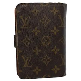 Louis Vuitton-Cartera con cremallera Porto Papie y monograma LOUIS VUITTON M61207 Bases de autenticación de LV9557-Monograma