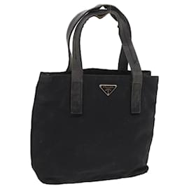 Prada-PRADA Hand Bag Nylon Black Auth ac2430-Black