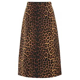 Gucci-GUCCI LEOPARD PRINT A-line SKIRT-Leopard print