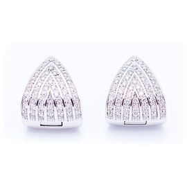 Autre Marque Brincos de ouro com diamantes Branco