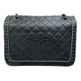 Chanel-Chanel 2011 Borsa con patta Istanbul in pelle nera-Nero